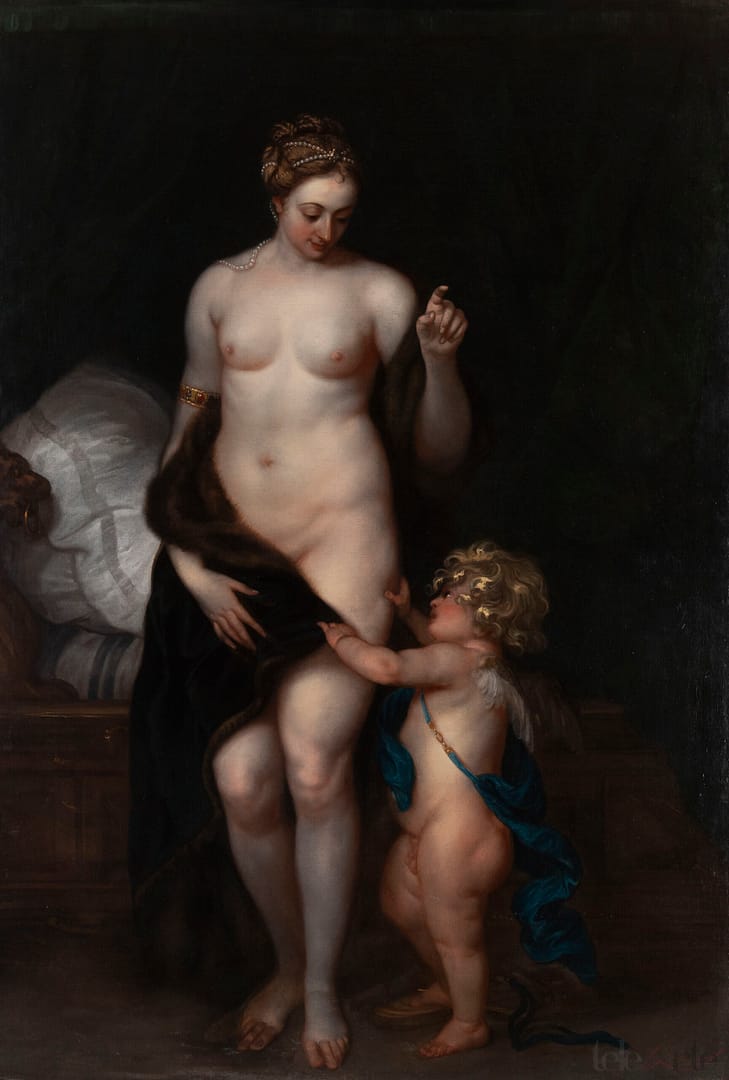 Online auctions 13 Antoon van Dyck (Antwerp 1599 - London 1641) Venus and Cupid Oil on canvas, 74,8x51,1 in.